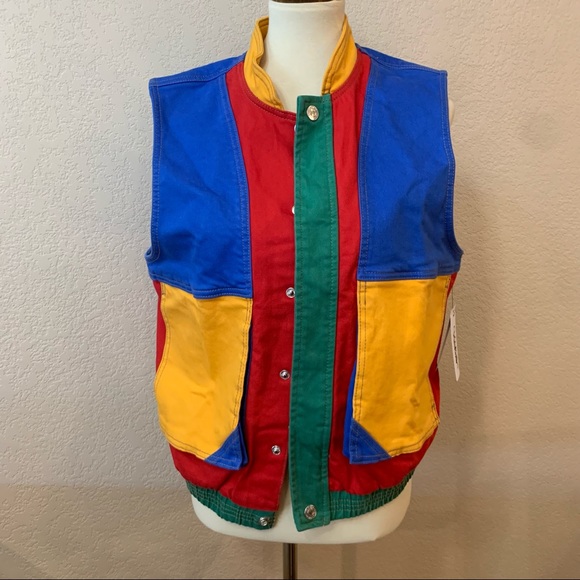 GUESS x J BALVIN Colorblocked Denim Vest L NWT - Picture 5 of 15